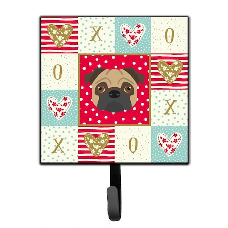 Carolines Treasures 4.25 x 1 x 7 in. Pug Love Leash or Key Holder CK5231SH4